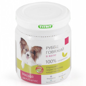 ПР0031035*6 Корм для собак Рубец говяжий в желе (банка стекло) конс. 100г (упаковка - 6 шт) TITBIT