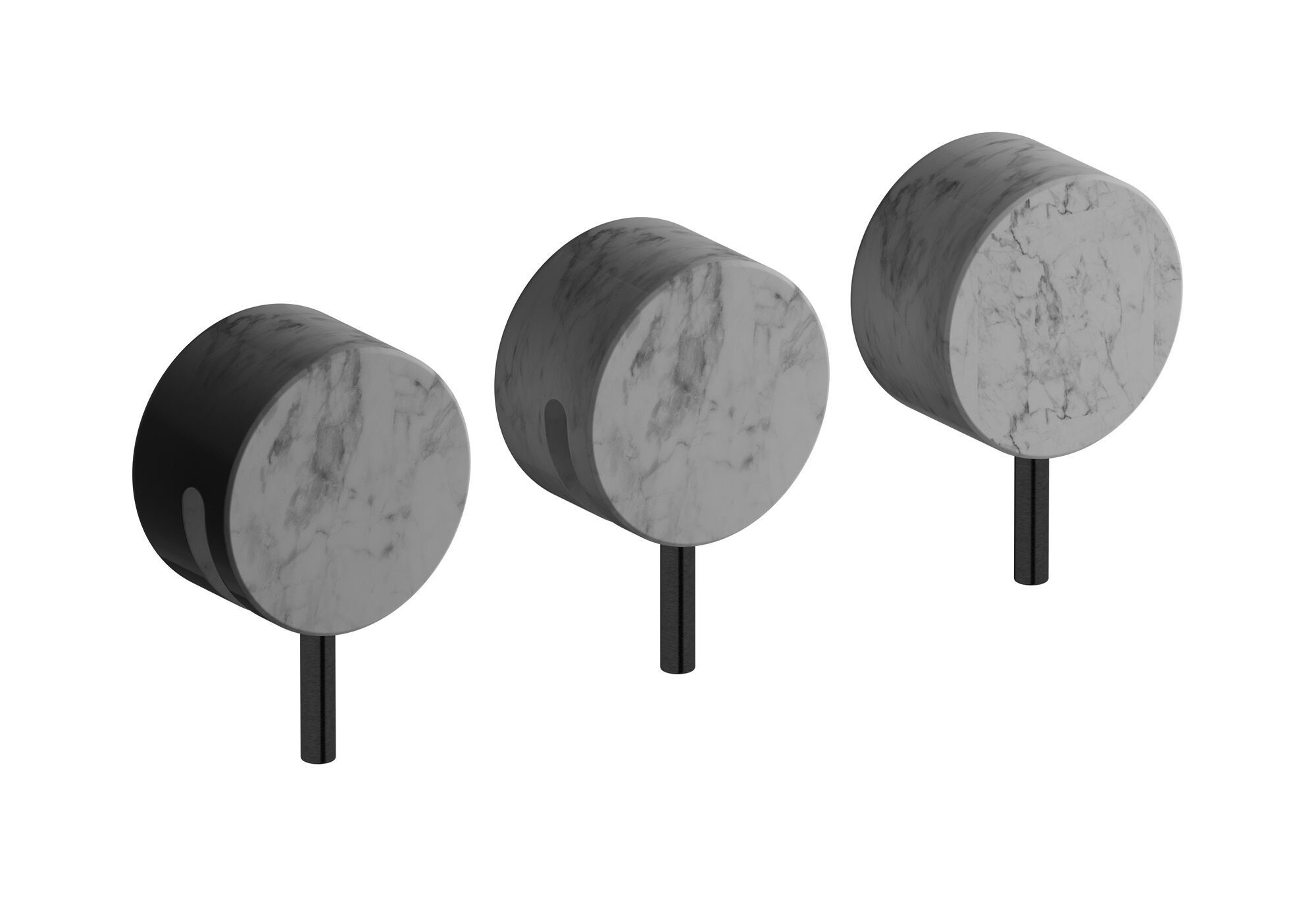 Мраморный встраиваемый смеситель для душа с 3 отверстиями и переключателем IB мрамор + мрамор Elle ARCH-00101159 - Вид №4