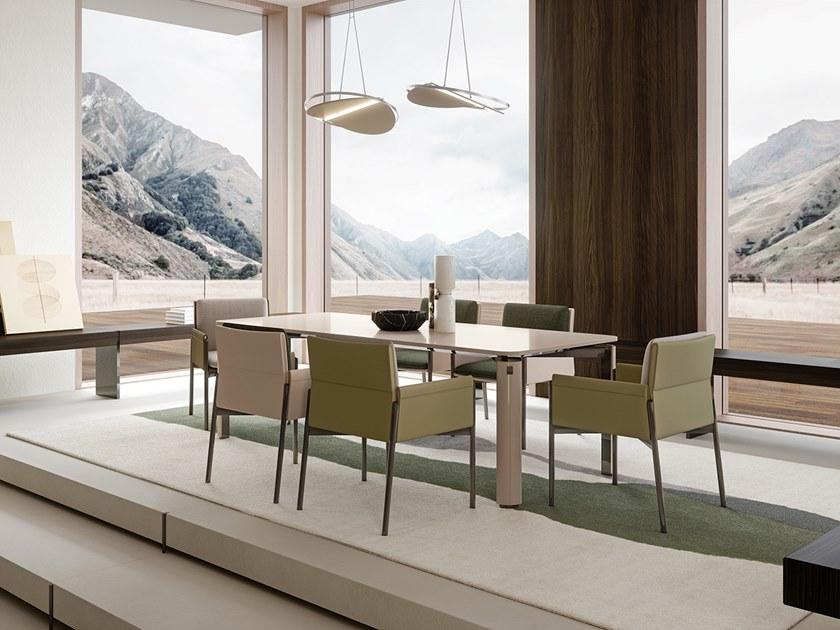 Turri Кресло с подлокотниками, обитыми кожей и тканью Zenit sun-id-1369241 - Вид №2