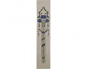 LGC087 Набор из 10 синих цветов на костяных плитках Сarronheating