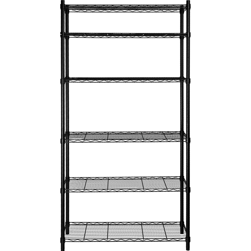 SPACEO Стеллаж сетчатый черный 90×180×35 см с регулируемыми полками 87901985 STLM-1085227 - Вид №1