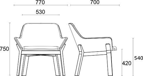 ALKI Кресло из ткани с подлокотниками Koila sun-id-1453148 - Вид №3