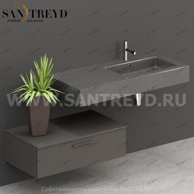 T09052AT2 Столешницы для использования в сочетании с тумбами и открытыми тумбами 90 см серая Globo ARREDO WOOD Италия Ceramica Globo