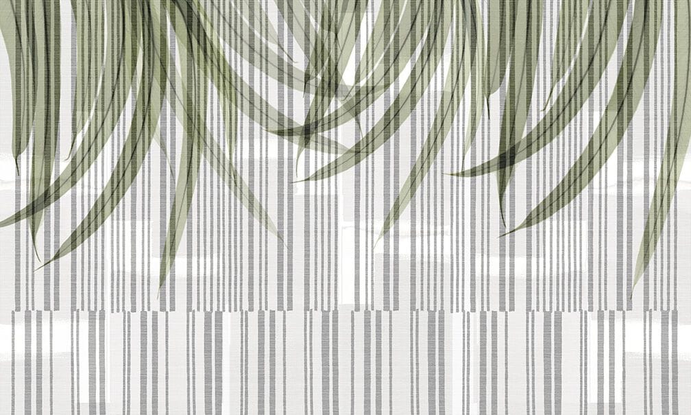 Полосатые обои с цветочными узорами N.O.W. Edizioni TEXTILE / STRIP EUCALYPTUS ARCH-00058248 - Вид №1