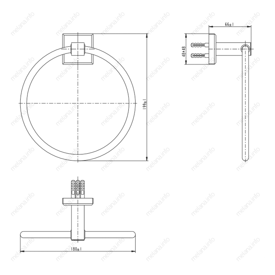 Держатель для полотенца MELANA сатин хром MLN-862009-1 862 серия - Вид №1