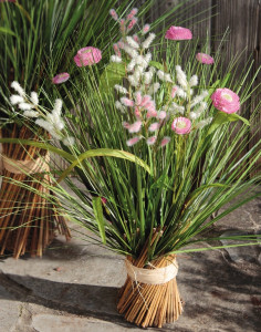 4722 778 a3 Пучок искусственной травы с ромашками, 45 см, бежево-белый H-andreas 