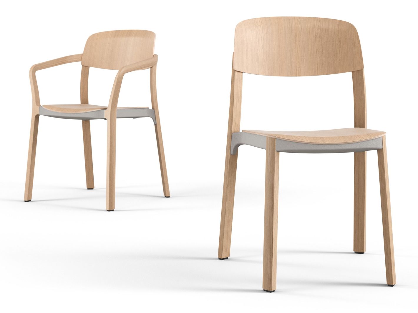 Деревянный штабелируемый стул с подлокотниками Brunner nate ARCH-00148465 - Вид №1