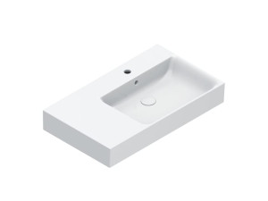 Подвесной прямоугольный умывальник с переливом