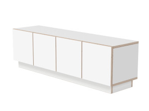 Многослойный ТВ-шкаф с распашными дверцами