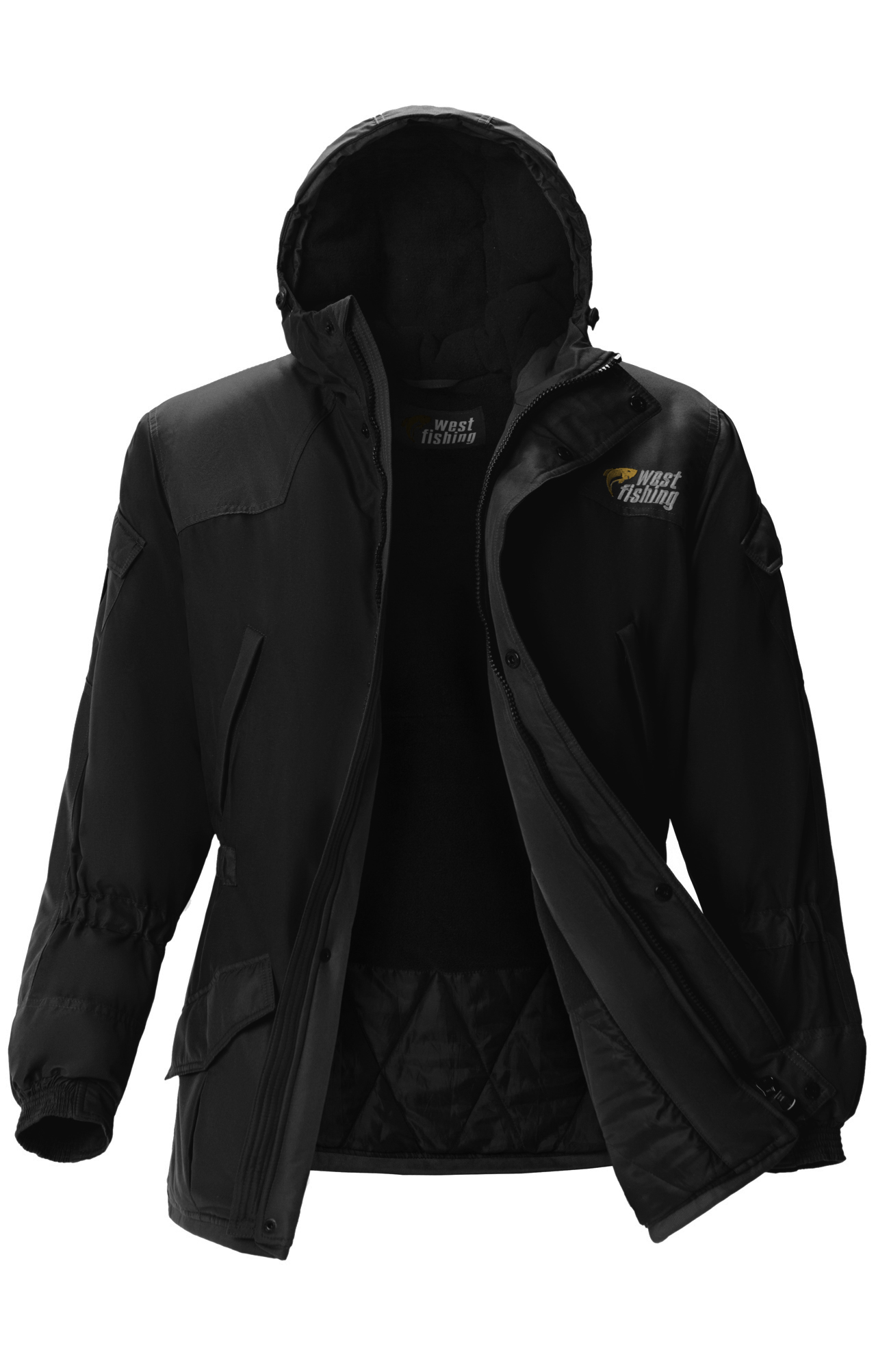 5039451 Костюм  утепленный черный West Fishing  Зимняя спецодежда Santreyd  - Вид №4