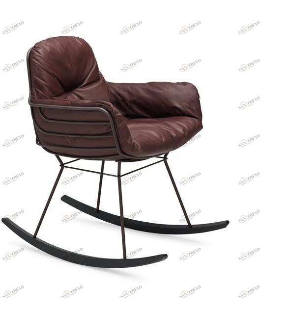 Freifrau Кресло-качалка, обитое кожей, с подлокотниками Leyasol sun-id-1400779