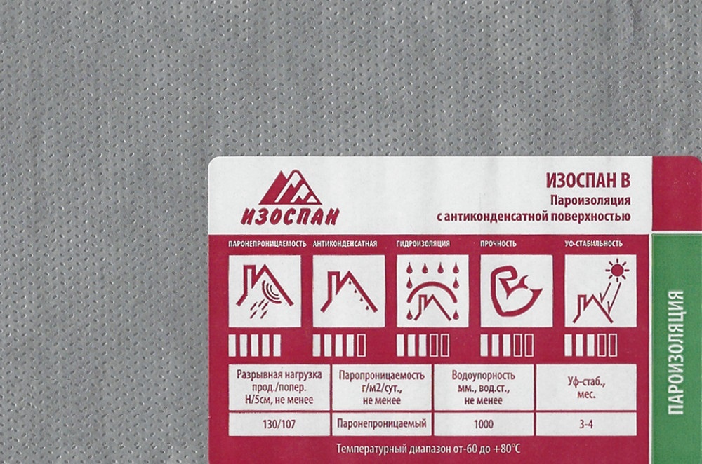 Изоспан В Пароизоляция 70м2 751 - Вид №1