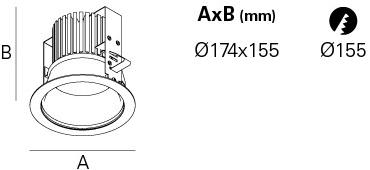 INDELAGUE | ROXO Lighting Круглый встраиваемый светодиодный точечный светильник Dyna sun-id-1400814 - Вид №3