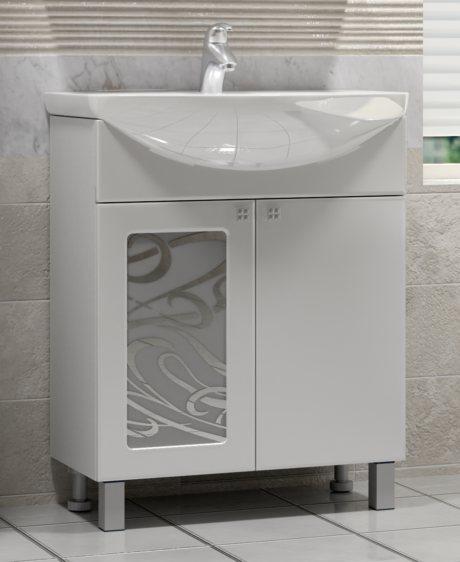 Тумба с раковиной Provans 0-700 (Балтика)710⨉440⨉840 мм белый Santreyd sun-id-664555 - Вид №1