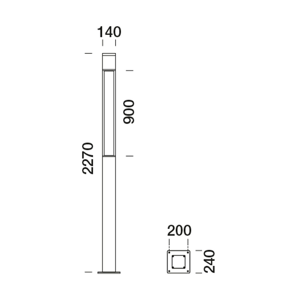 5035613 Уличное освещение  Platek TETRA PARCO  TETRA PARCO H. 2270 mm - LED 3000K  - Вид №10