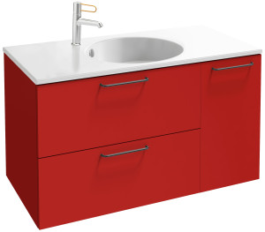 EB2543-R9-E10 Тумба под столешницу 90 см, 2 ящика/1 дверца, черная ручка JACOB DELAFON ODÉON RIVE GAUCHE