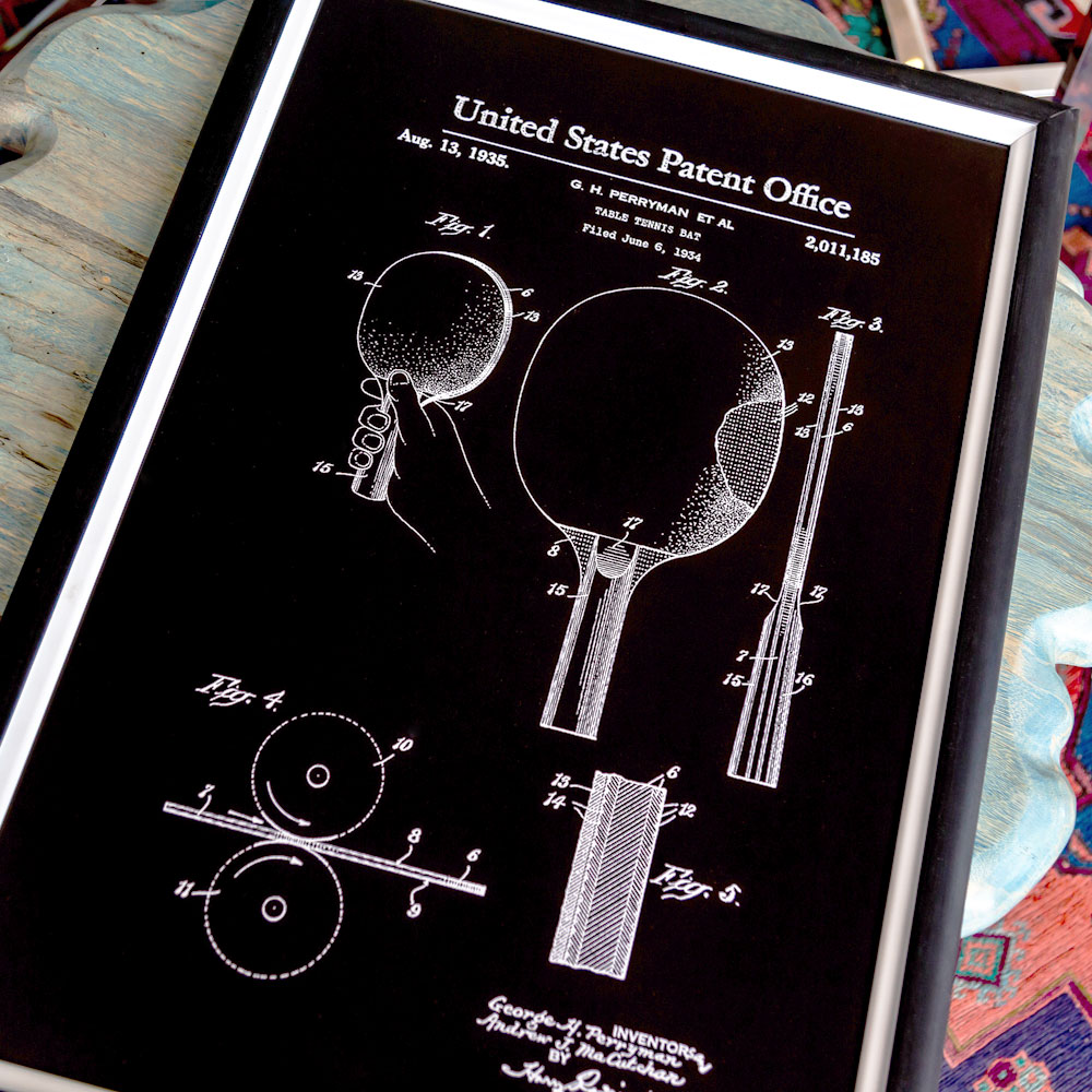 896521435_1818 Арт-постер «Патент на ракетку для настольного тенниса» Object Desire  - Вид №1