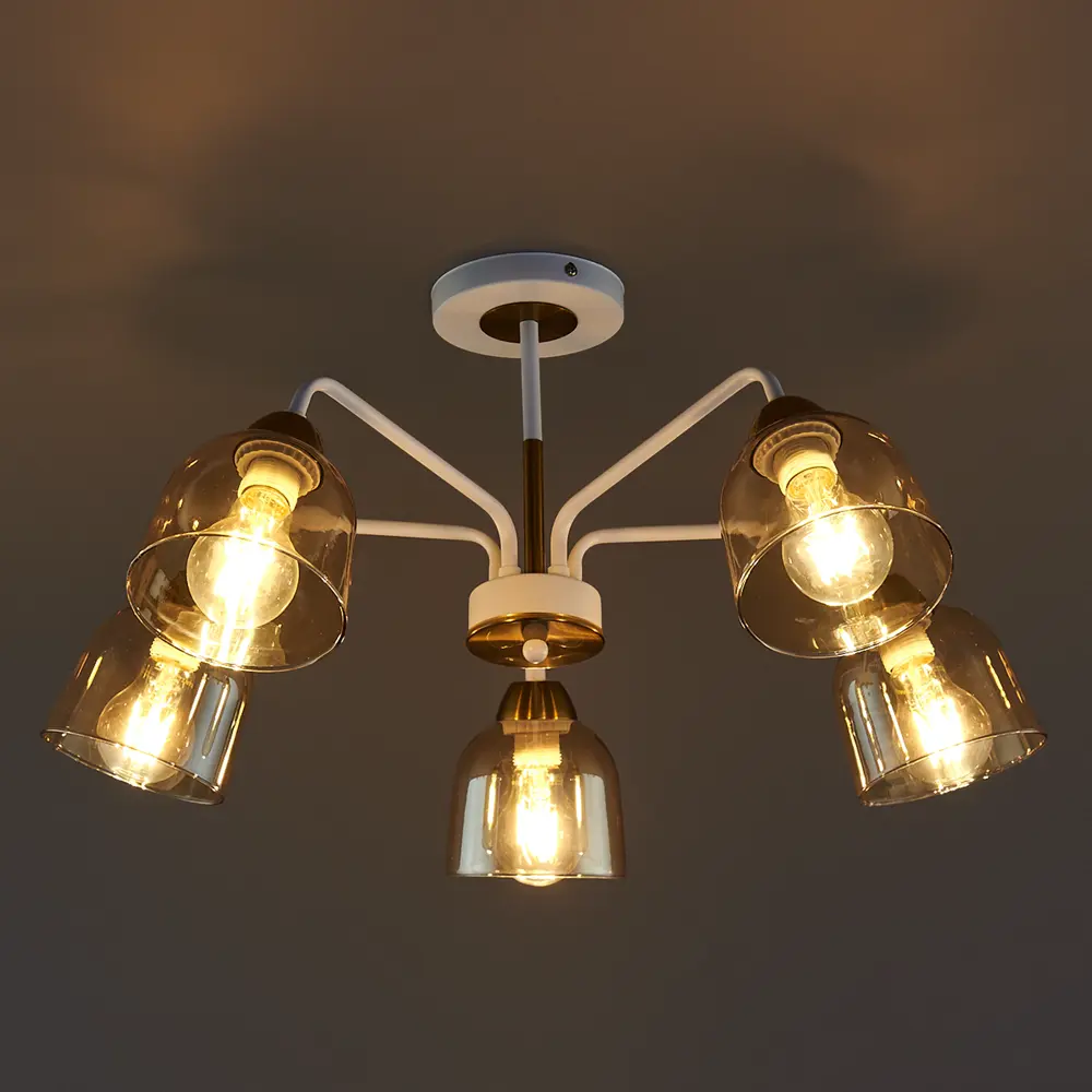 Люстра подвесная Альфа 6, 5 ламп, 40 м², цвет шампань De Markt STLM-2174348 - Вид №2