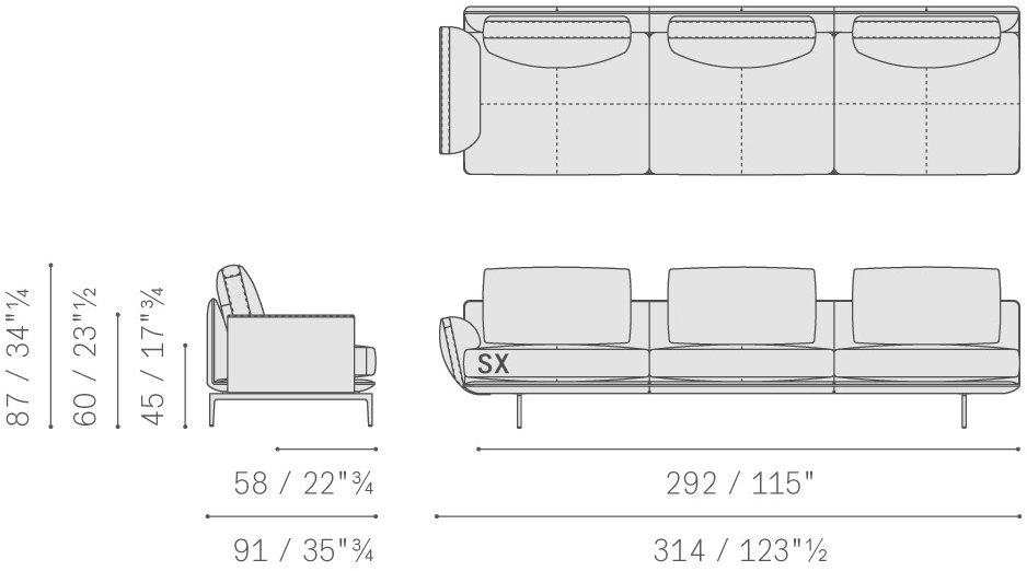 Poltrona Frau Модульный диван из кожи и ткани La collezione - divani e poltrone sun-id-1487212 - Вид №24