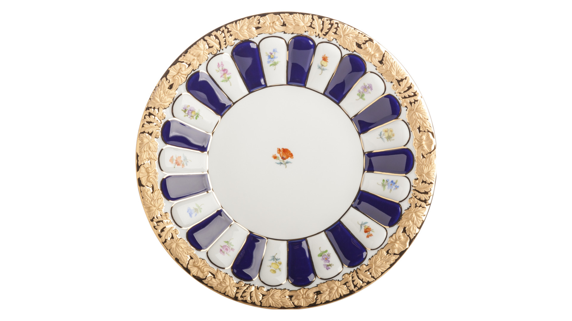 10640084 Meissen Сервиз чайный 6/15 "Форма - Икс" (россыпь цветов, кобальт) Фарфор  - Вид №1