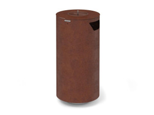 Стальная корзина для мусора Corten™ с крышкой для наружного использования