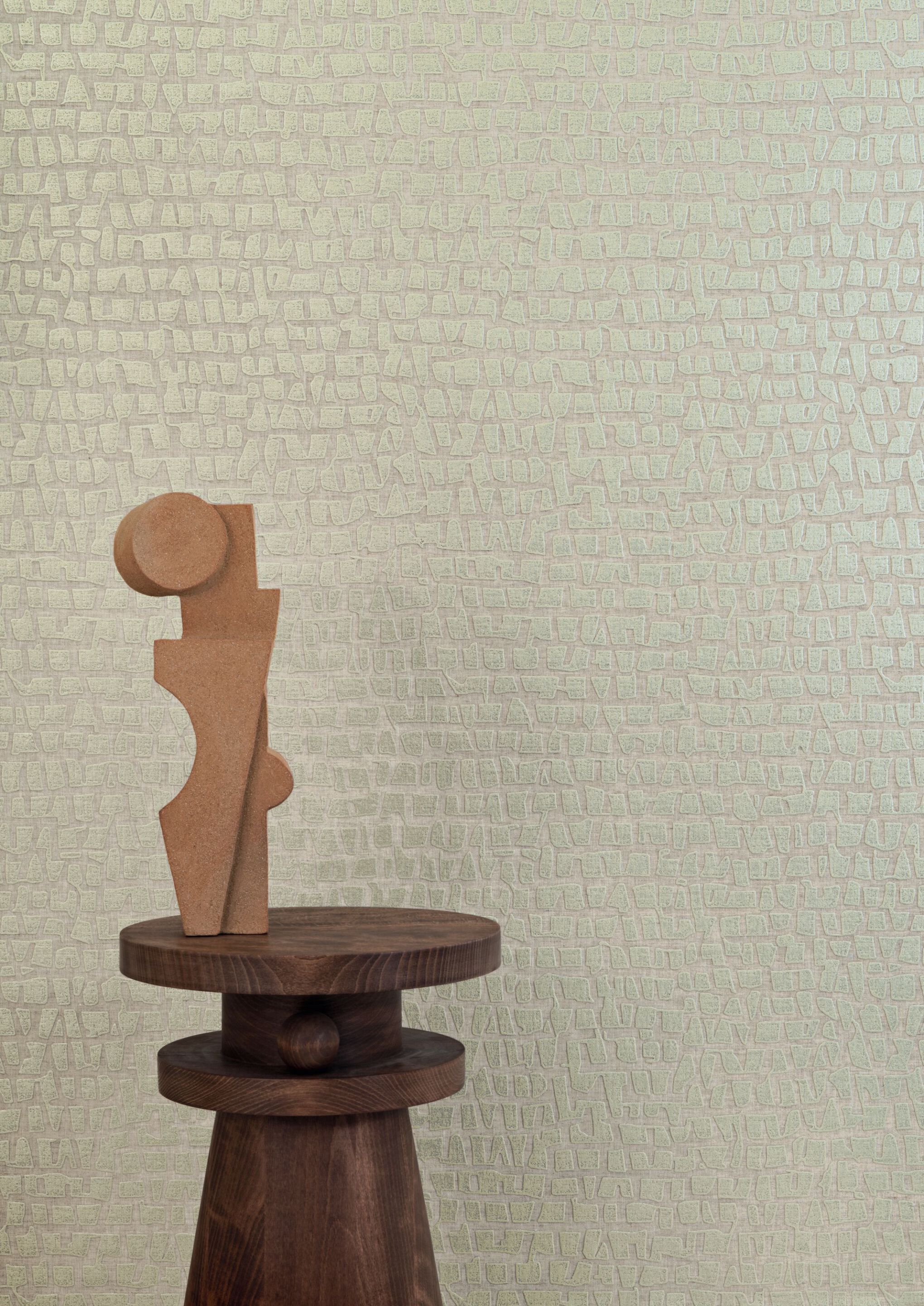 Льняная настенная ткань с графическим рисунком Casamance Linora ARCH-00086574 - Вид №6