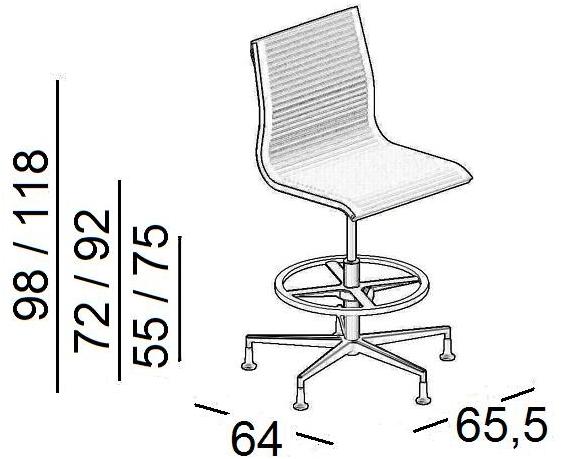 Luxy Регулируемый по высоте стул для офиса с 5 спицами Nulite sun-id-1473306 - Вид №5