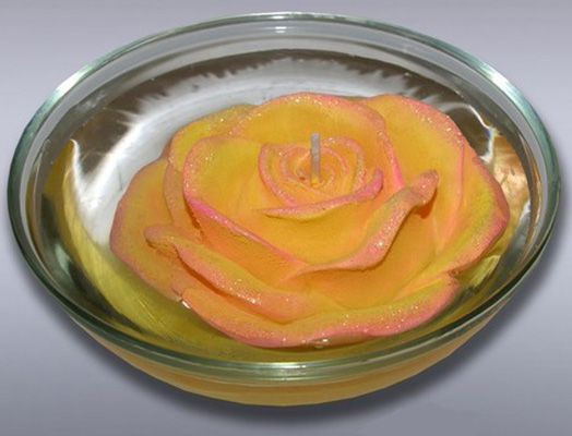 3376 Свеча "Плавающая" 4.5 х 1.1 см 125 г 4.5 см роза чайная Омский Свечной 