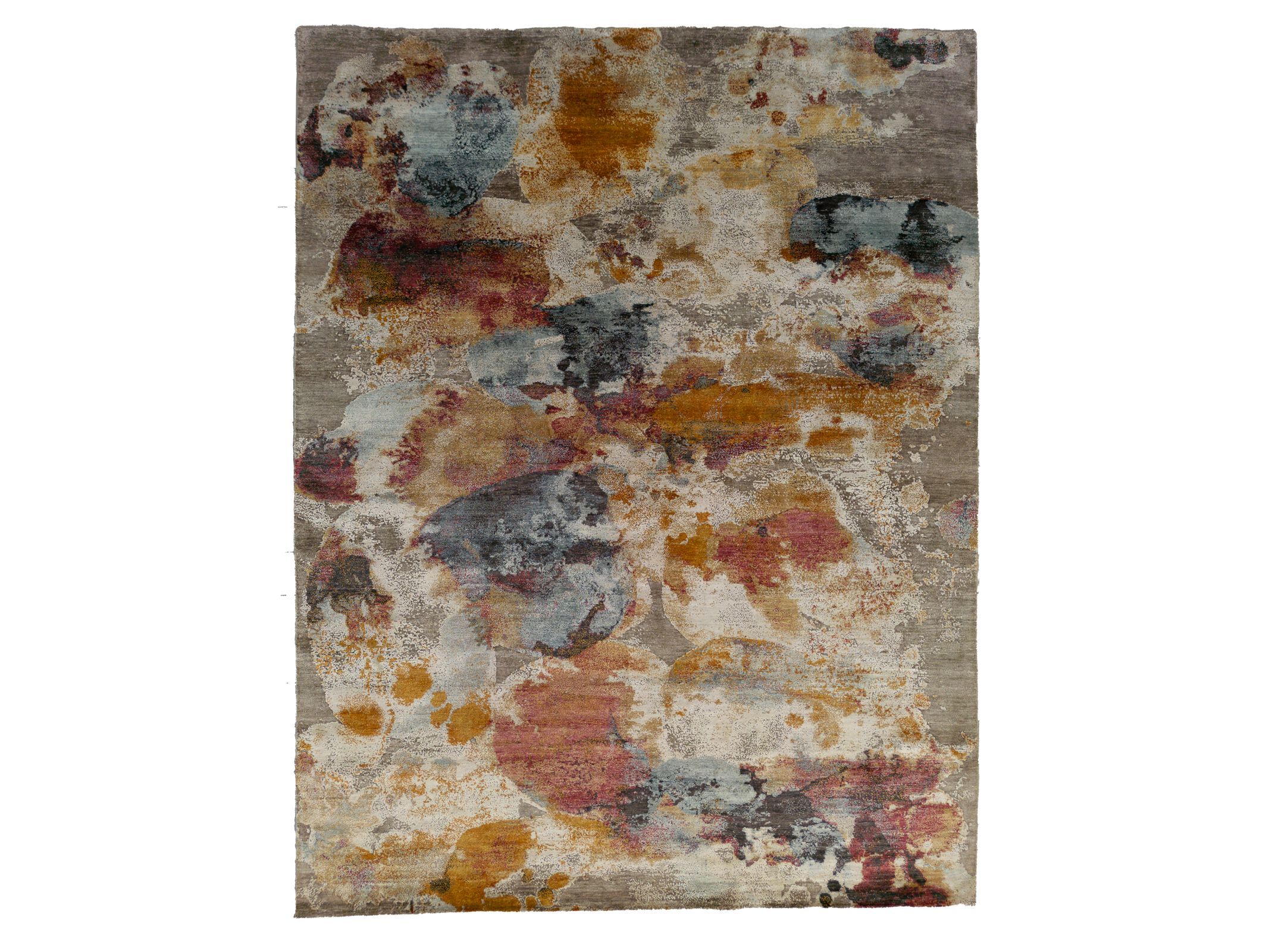 Индийский бамбуковый шелковый ковер Mantellassi 1926 MULTICOLOR STAINS ARCH-00022883