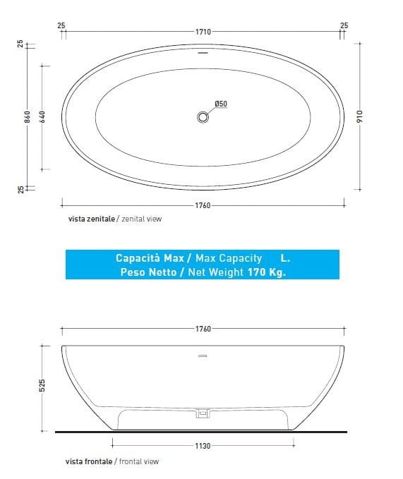 Овальная каменная ванна в центре комнатыluce® Ceramica Flaminia приложение ARCH-00115494 - Вид №3