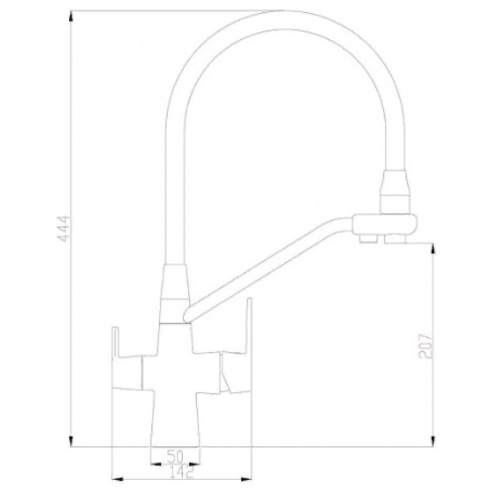 Steel Hammer SH 903-6 Black CR Смеситель для кухни Zorg 444  - Вид №2