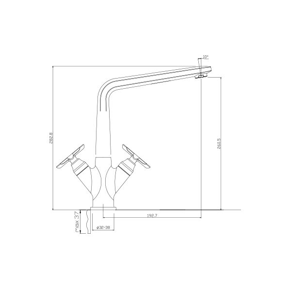 032-N PLATO  Смеситель для кухни  ARGO kran 032nplato - Вид №1