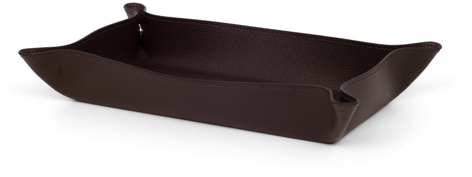 Прямоугольный поднос для мелочей - 10x28,5 см / тканая кожа_coffee