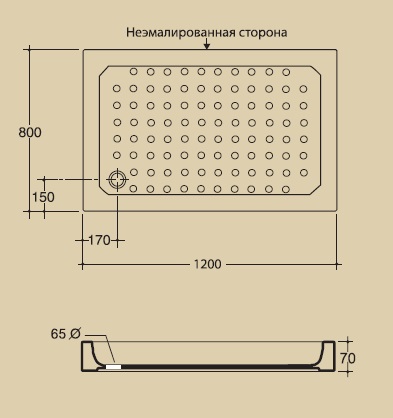 Поддон душевой MIGLIORE 120 x 80 см, ML.PDR-28.280.BI  - Вид №1
