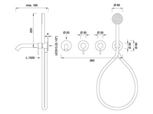 Группа 2 настенные смесители для ванны с ручным душем
