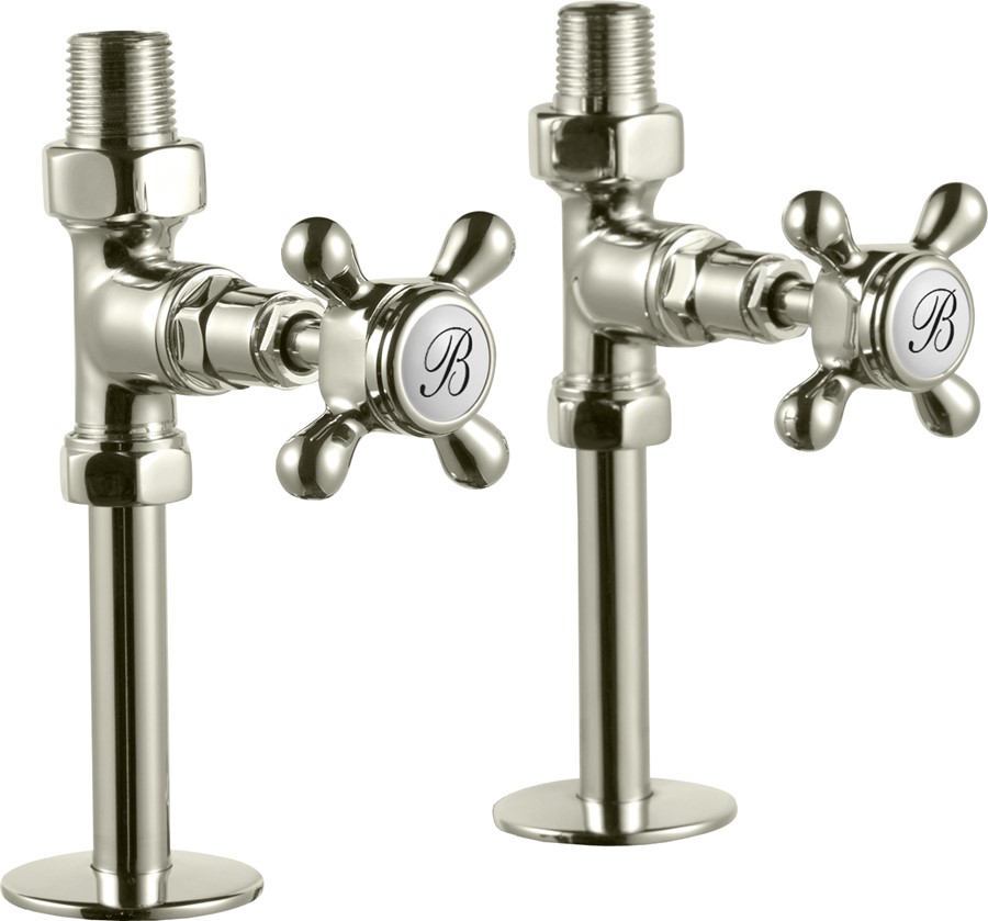 Burlington Прямые радиаторные клапаны Хром с белым акцентом R7 CHR  - Вид №2