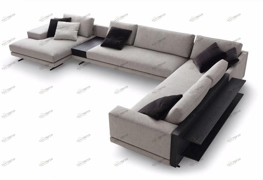 Poliform Мягкий угловой диван из ткани с шезлонгом Mondrian sun-id-1387269