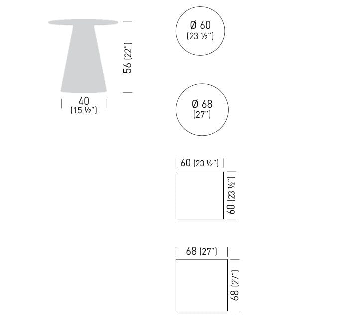 Низкий круглый журнальный столик из инженерного пластика GABER Roller ARCH-00002370 - Вид №1