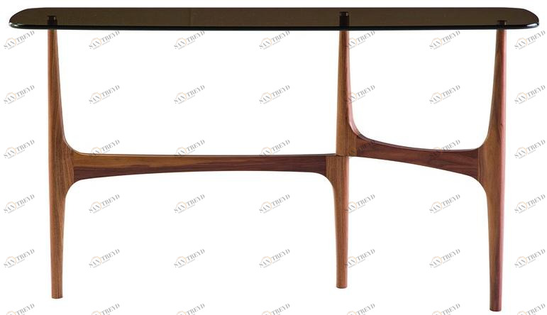 Roche Bobois Прямоугольная консоль из дерева и стекла Maya sun-id-1497640