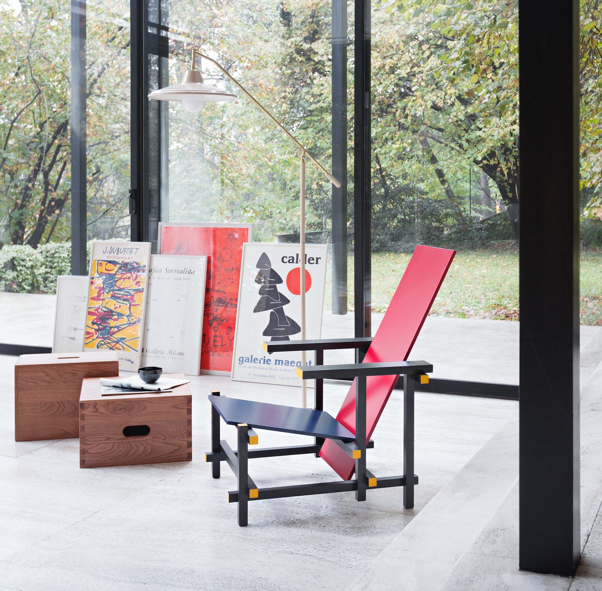 Деревянное кресло с высокой спинкой CASSINA RED AND BLUE ARCH-00152955 - Вид №3