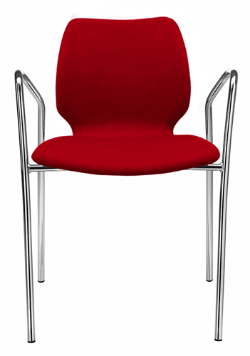 Uni 551M Стул с подлокотниками и стальным каркасом, 4 ножки. Обивка из полипропилена. Et al. Uni - Вид №1