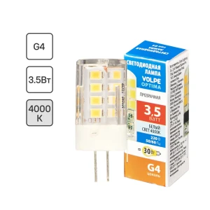 Светодиодная лампа Volpe JC G4 3.5W кукуруза нейтральный белый свет 89830440