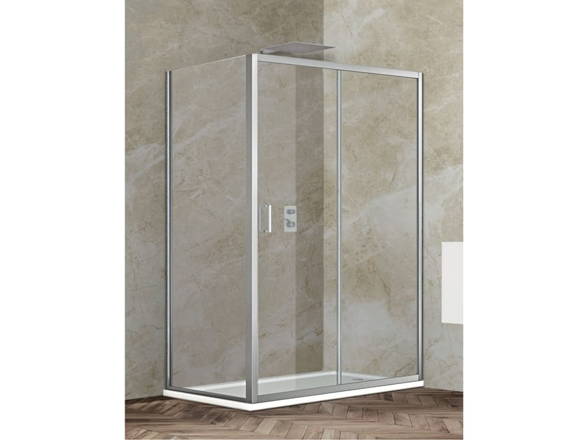 Угловая душевая кабина с раздвижной дверью Metidea Изумруд ARCH-00139876