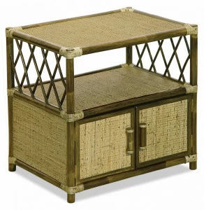 Тумба под телевизор с дверцами 57х60 см олива Calamus Rotan VINOTTI  00-3885381 Зеленый