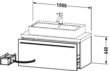 XL540401212 X-Large Тумбочка для компактной консоли Дуб брашированный, натуральный шпон Duravit - Вид №1