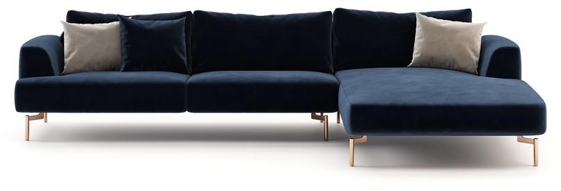 Domkapa Бархатный диван с шезлонгом  Dki9.1  - Вид №1