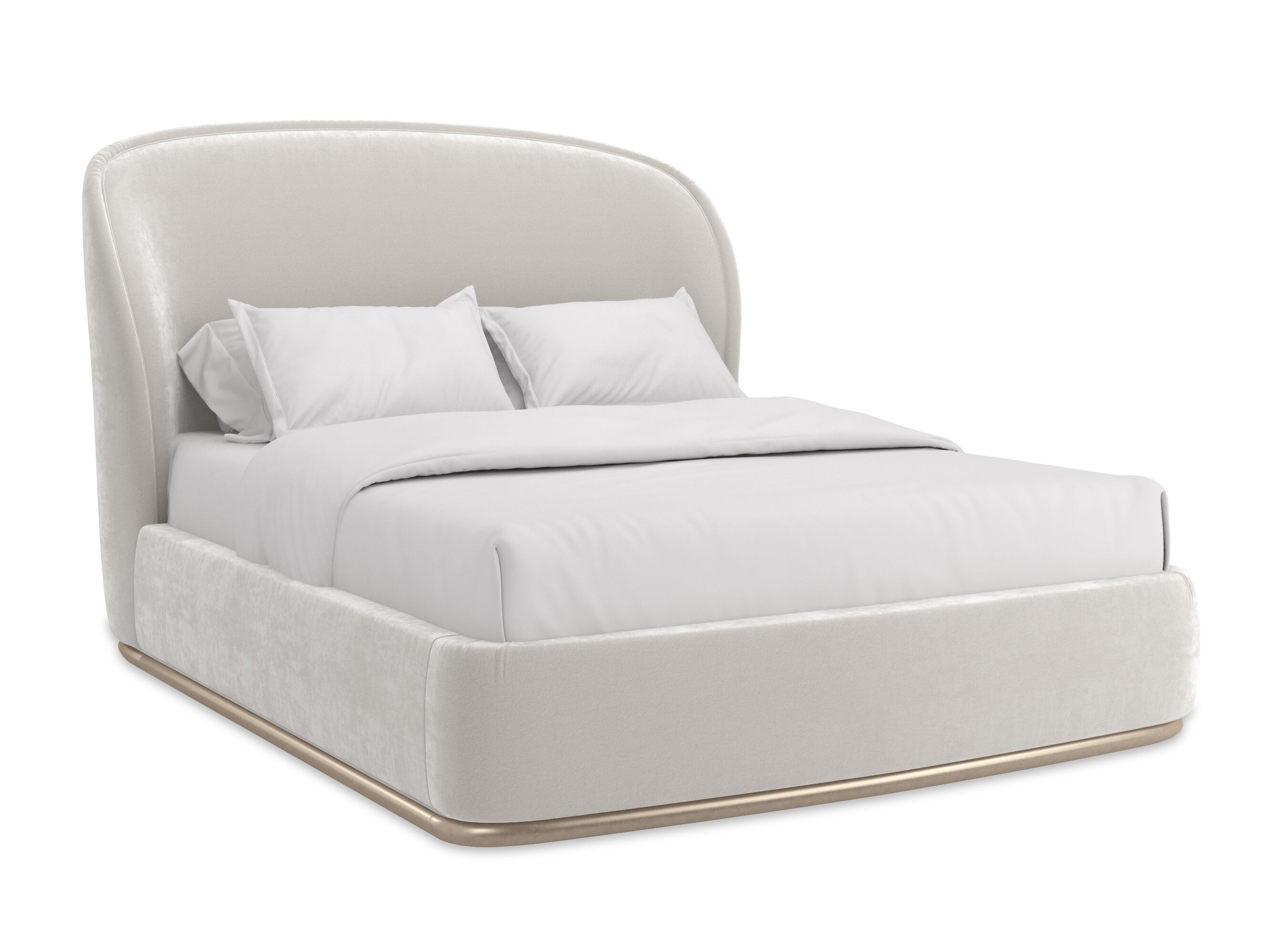 Двуспальная кровать из ткани с мягким изголовьем Caracole OPAL ARCH-00033833