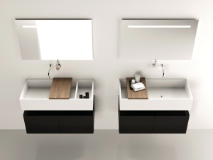 Одиночная подвесная раковина из твердой поверхности