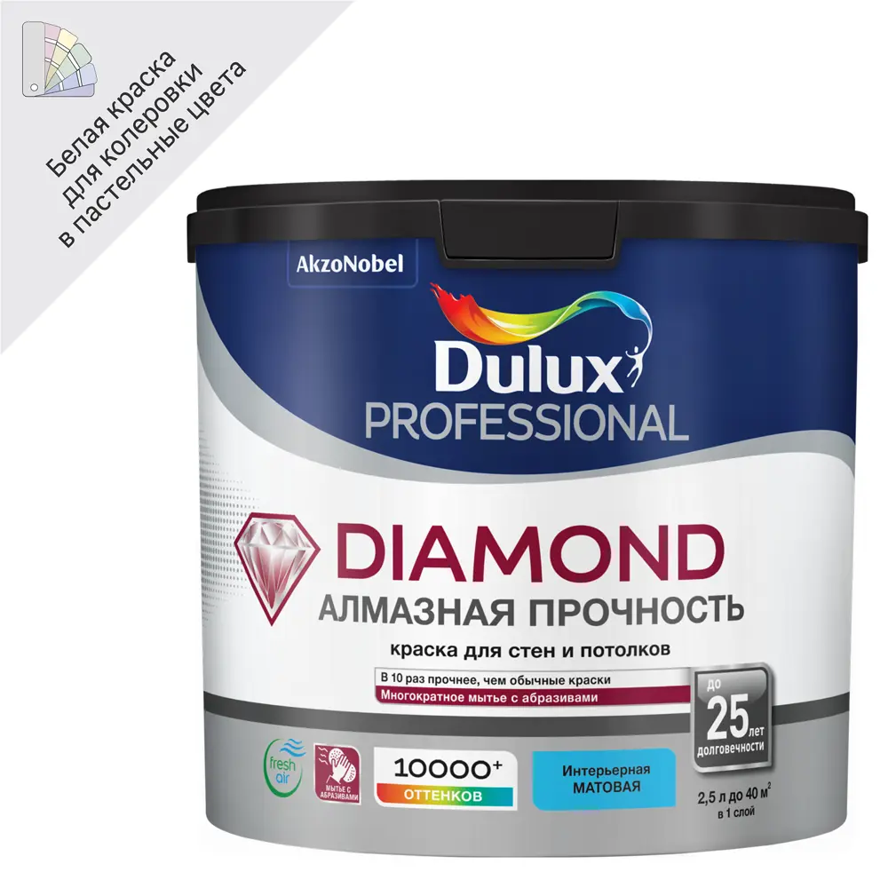 Краска Dulux Professional Diamond Matt - алмазная прочность для стен и потолков 84734451 STLM-0054373
