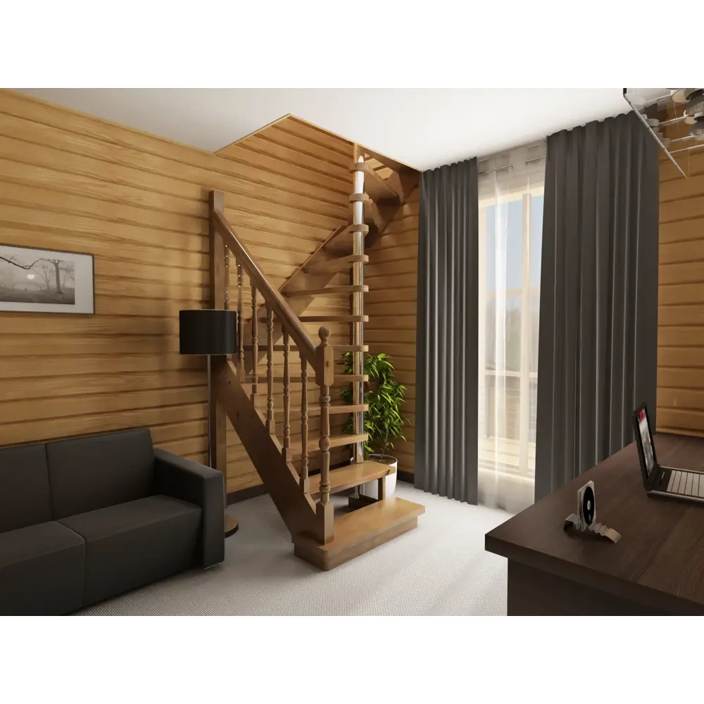 Santreyd: Угловая лестница поворотная 180° для компактных пространств 11466156 STLM-0001258 - Вид №1